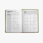 Diario de finanzas personales Yees al dinero OREM con calendario financiero mensual para organizar pagos e ingresos