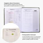 Diario de finanzas personales Yees al dinero OREM color verde con registro financiero diario y presupuesto mensual para organizar ingresos y gastos
