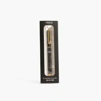 Pluma negra para mujer con caja para regalar o guardarla.