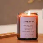Vela aromática OREM Creo en mí, ideal para un ambiente fresco y burbujeante con notas de champaña y toronja