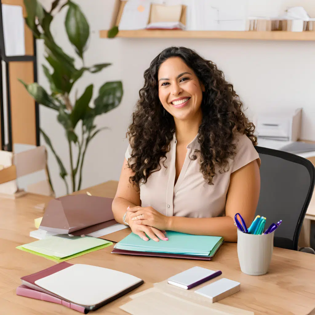 Persona organizada feliz