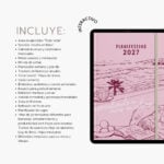 agenda digital Planifesting 2027 portada rosa con listado de secciones y plantillas que incluye