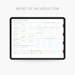 agenda digital Planifesting 2027 menú de navegación con secciones de productividad, wellness y entretenimiento