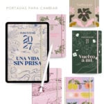 agenda digital Planifesting 2027 con portadas intercambiables: Vuelvo a mí, Una vida sin prisa y diseños florales