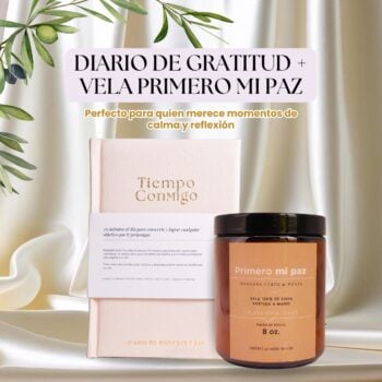 Kit Paz y gratitud | Diario Tiempo conmigo + Vela Primero mi paz