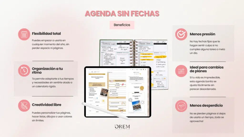 Conoce nuestra agenda sin fechas digital y física