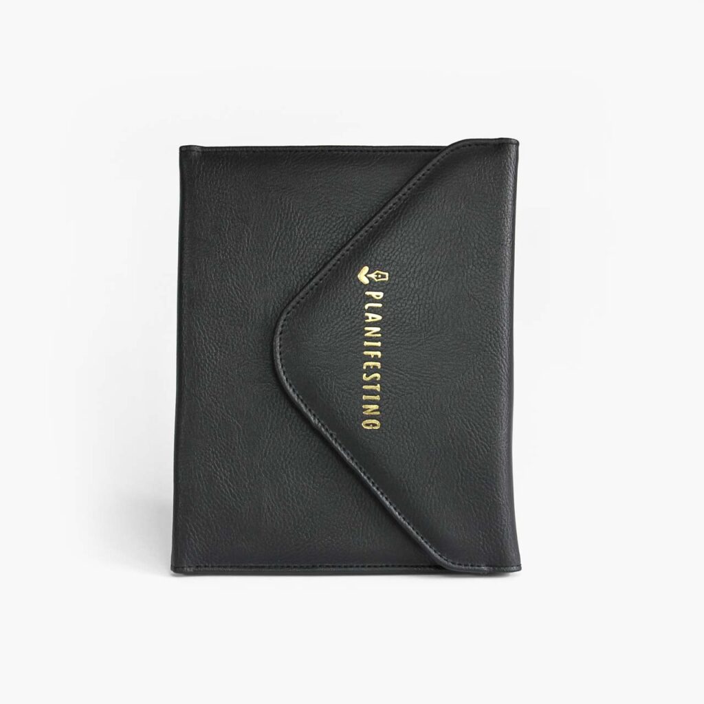 Funda para agenda estilo libro color negro Planifesting