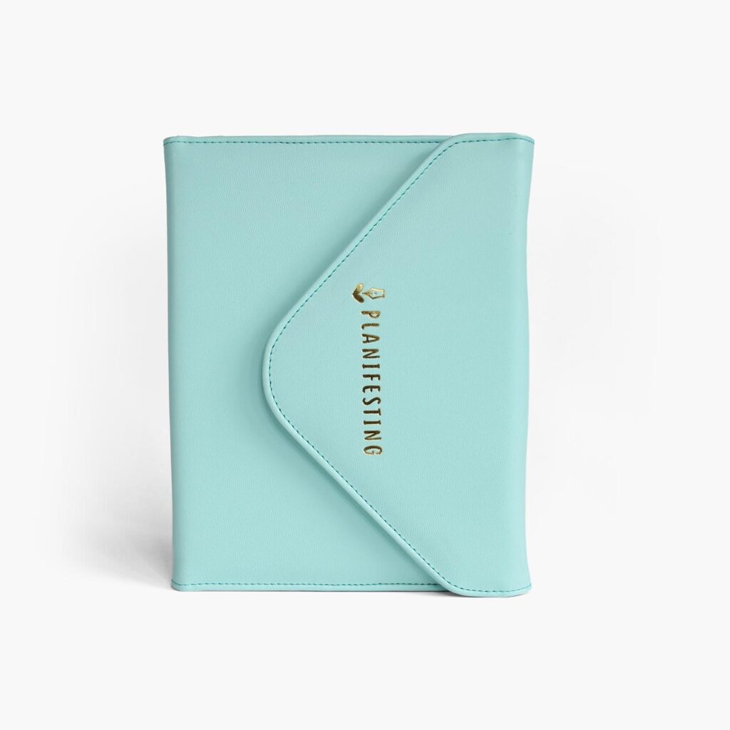 Funda para agenda estilo libro color menta Planifesting