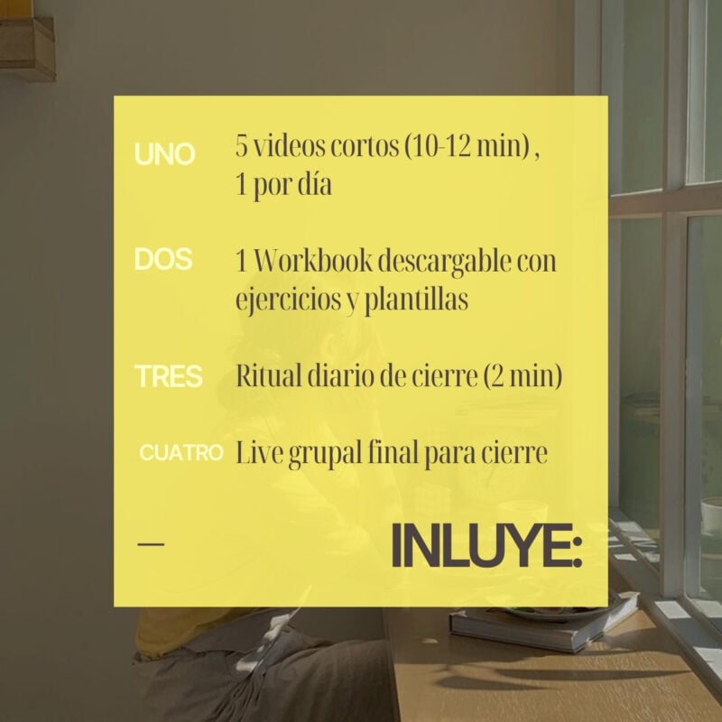 Estoy incluye el taller prioriza con calma