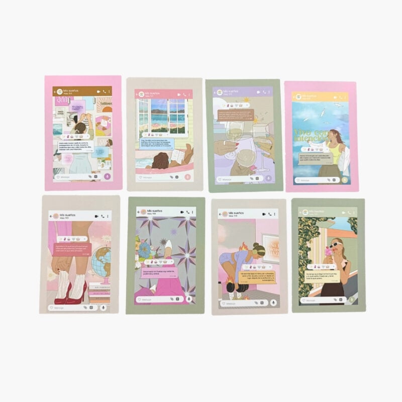 Separadores mensuales ilustradosen tarjetas para Agenda Planifesting 2026 rosa queen