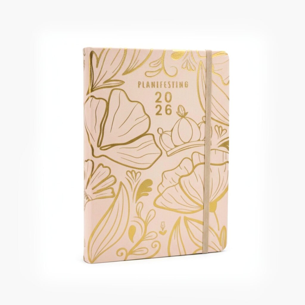 Agenda de piel rosa queen Planifesting 2026 portada