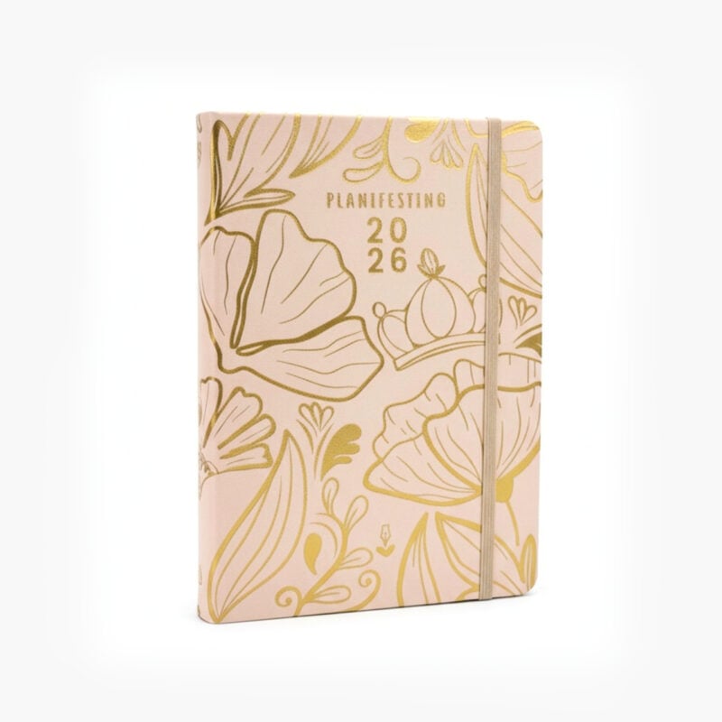 Agenda de piel rosa queen Planifesting 2026 portada