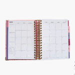 Calendario mensual agenda espiral Planifesting 2026 rosa