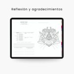 Agenda digital 2026 con páginas de reflexión mensual, gratitud y mándalas