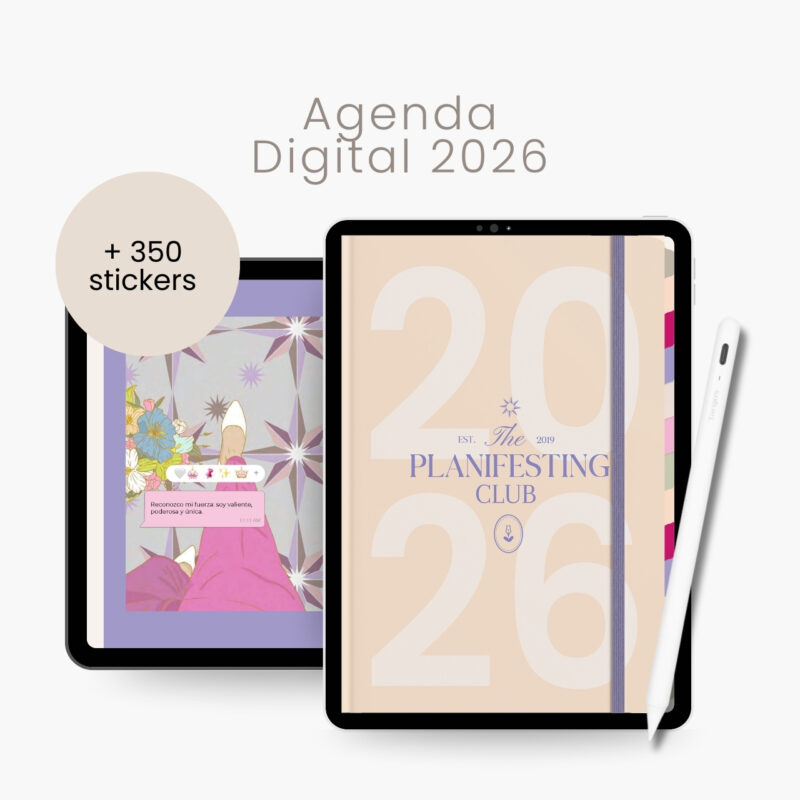 Agenda Digital 2026 con stickers incluidos