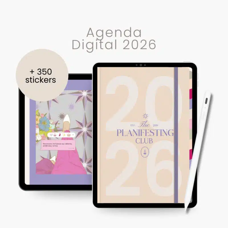 Agenda Digital 2026 con stickers incluidos