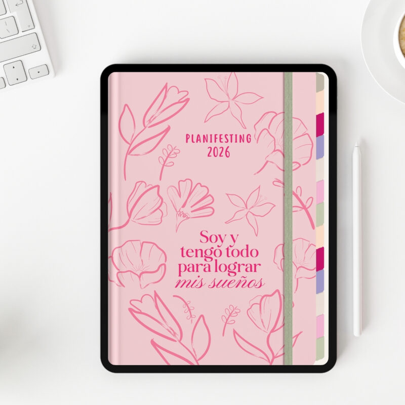 Portada rosa Agenda Digital 2026 soy y tengo todo para lograr mis sueños