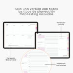 Vista de planeación semanal y diaria Agenda Digital 2026. Solo una versión con todos los tipos de planeación incluidos