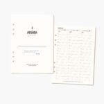 Juego completo de repuestos agenda carpeta Planifesting 2026, diseñado para mantener la organización anual, mensual y semanal.