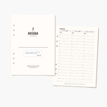 Juego completo de repuestos agenda carpeta Planifesting 2026, diseñado para mantener la organización anual, mensual y semanal.