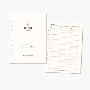 Juego completo de repuestos agenda carpeta Planifesting 2026, diseñado para mantener la organización anual, mensual y semanal.
