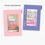 Separadores de colores incluidos en los repuestos agenda carpeta Planifesting 2026, con ilustraciones motivadoras y mensajes inspiradores.