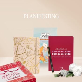 Kit Planifester | Agenda de piel sintética + Libro de stickers + Pluma + Libreta para notas
