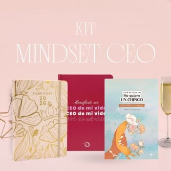 Kit Mindset CEO | Agenda piel sintรฉtica + Libreta + Libro stickers
