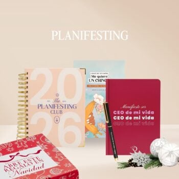 Kit Planifester | Agenda espiral + Libro de stickers + Pluma + Libreta para notas