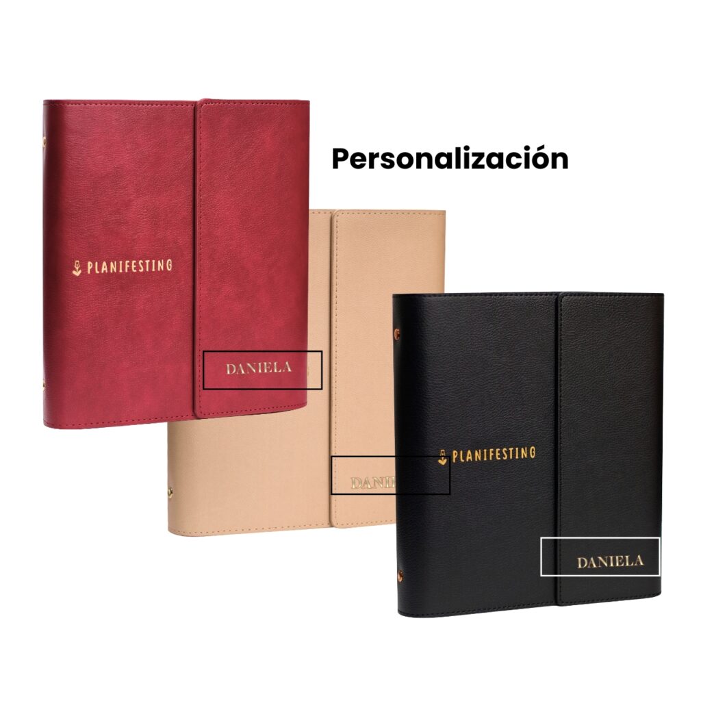 Muestra de personalización de todos los colores de las agendas carpeta 2026