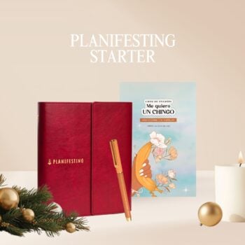 Planifesting Starter | Agenda carpeta + Libro de stickers + Pluma