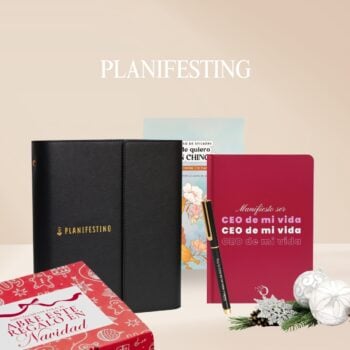 Kit Planifester | Agenda carpeta + Libro de stickers + Pluma + Libreta para notas