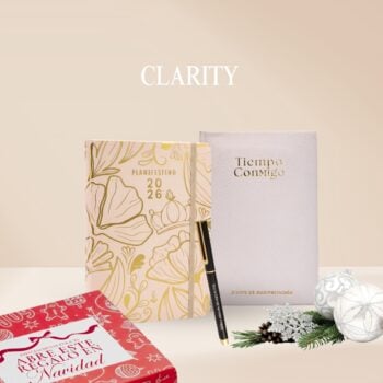 Kit Clarity | Agenda de piel sintética + Diario de gratitud + Pluma