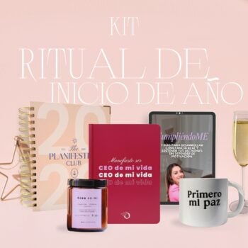 Kit Ritual de inicio de año | Agenda espiral + Libreta + Vela + Taza + Programa CumpliéndoME