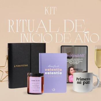 Kit Ritual de inicio de año | Agenda carpeta + Libreta + Vela + Taza + Programa CumpliéndoME