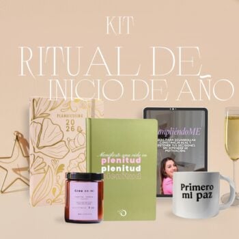 Kit Ritual de inicio de año | Agenda de piel + Libreta + Vela + Taza + Programa CumpliéndoME