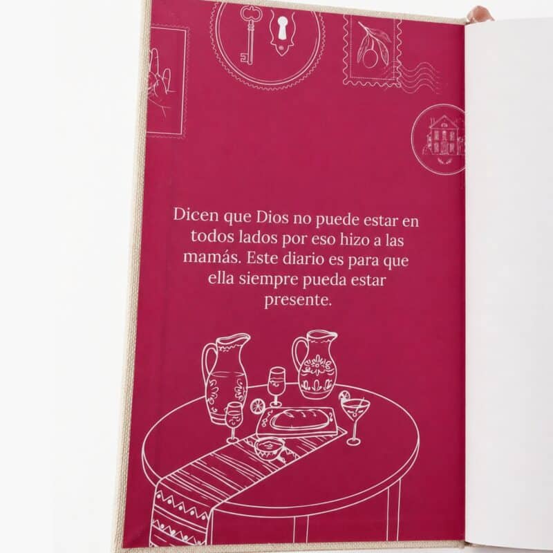 Interior de Cartas de Mamá diario para mamá con mensaje especial y diseño premium