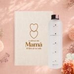 Kit Tiempo con Mamá con diario Cartas de Mamá y botella Wellness blanca de vidrio con funda rose gold