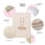 Detalles de Cartas de Mamá diario para mamá con tela sintética hojas gruesas listón separador y relieve brillante