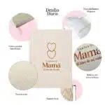 Detalles de Cartas de Mamá diario para mamá con tela sintética hojas gruesas listón separador y relieve brillante
