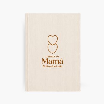 Cartas de Mamá diario guiado para mamá sostenido en mano entre flores regalo especial para mamá