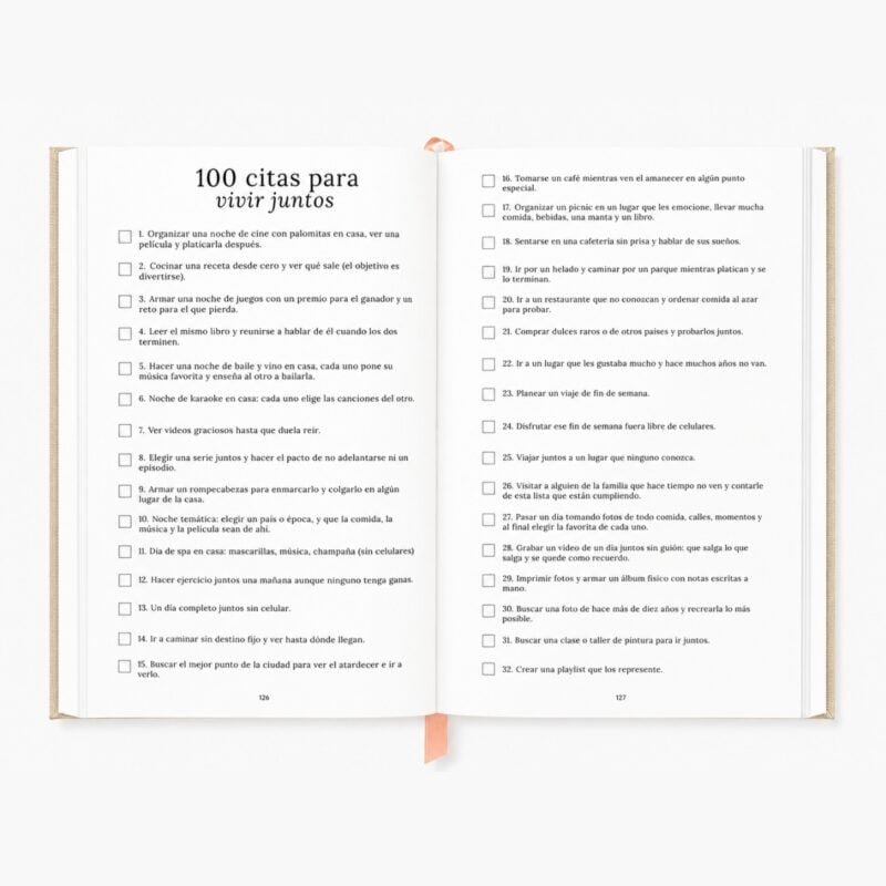 Sección 100 citas para vivir juntos dentro de Cartas de Mamá libro de recuerdos familiares