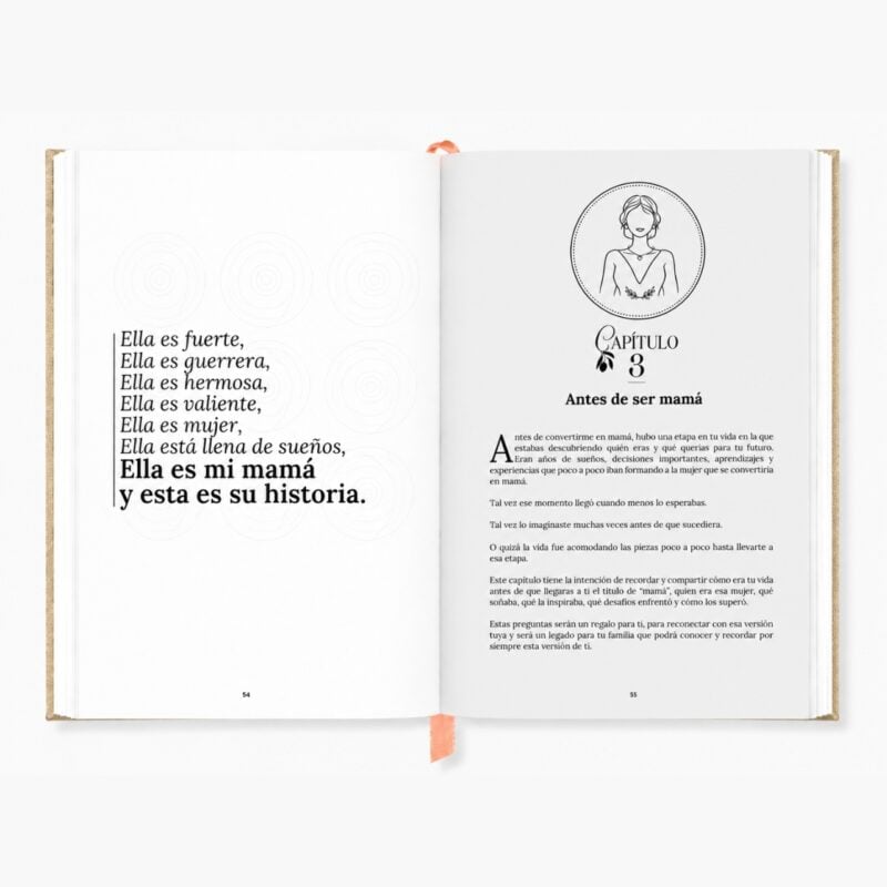 Capítulo antes de ser mamá en Cartas de Mamá libro para guardar recuerdos e historia de vida