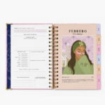 agenda Planifesting 2027 cierre de mes y separador Febrero "Cita conmigo" con ilustración "Me elijo a mí"