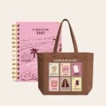 Agenda espiral Planifesting 2027 rosa con tote café ilustrado "La lotería de mi vida"