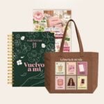 Agenda espiral Planifesting 2027 verde "Vuelvo a mí" con libro de stickers y tote café lotería de mi vida