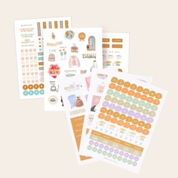 5 planillas de stickers sorpresa